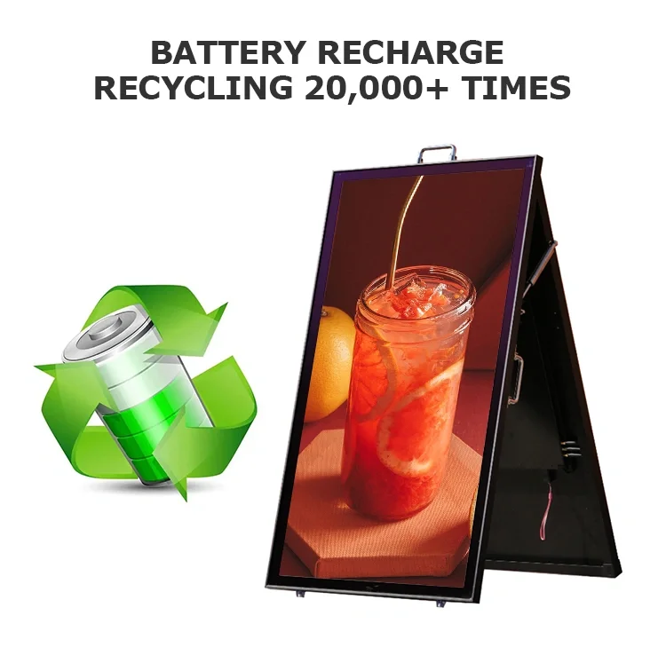 Waterproof Digital Poster Foldable Portable Lcd Advertising Screen Solar Battery Powered Outdoor Lcd Digital Signage
