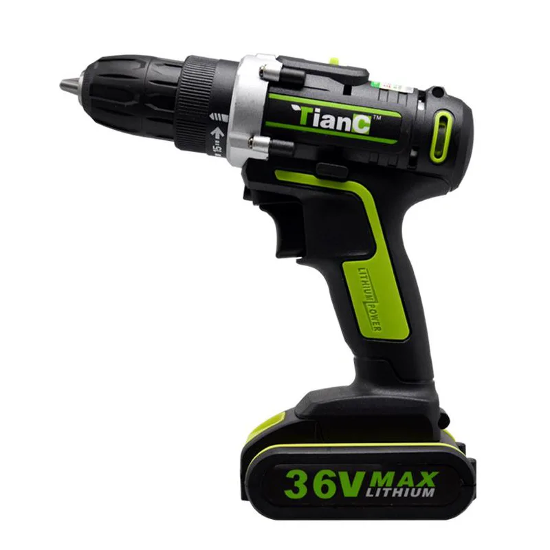 36v Rechargeable Lithium Battery Power Screw Drivers Cordless Impact Drill Electric Hand Drill Two Speed Electric Screwdriver