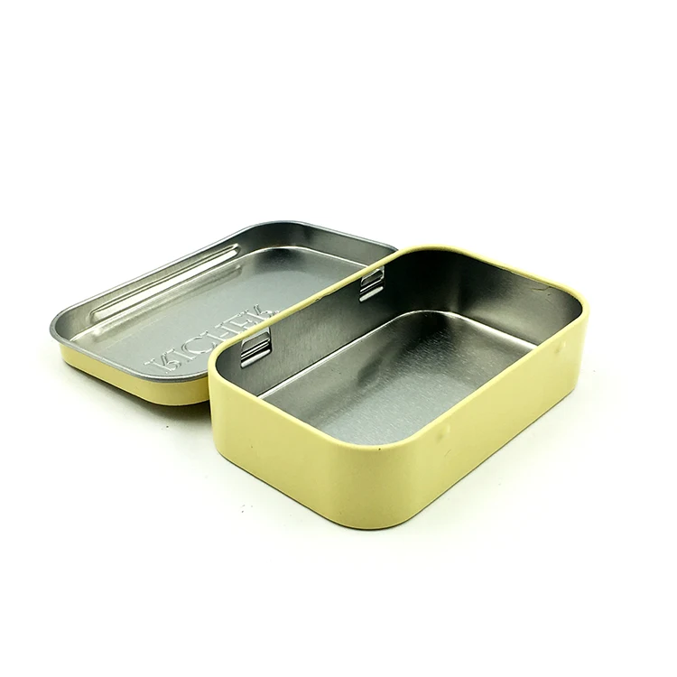 Promotional Rectangular Food Packaging Toy Packing Mint Tin Box Small Mini Hinged Lid Tins