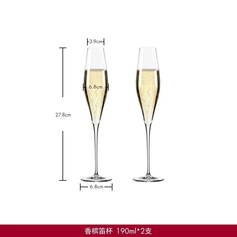 RONA Customization Luxurious Clear Colorful Transparent Gift Box Crystal Beveled Mouth Wine Glass Champagne Flute