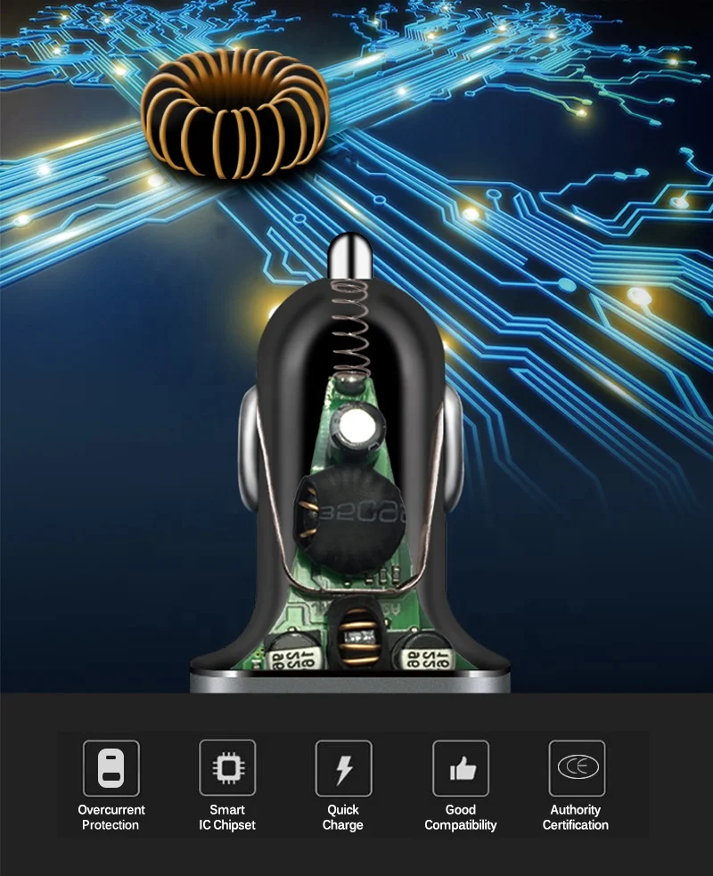 WISTAR 60 Вт Высокая мощность Type-C PD 36 Вт USB Автомобильное зарядное устройство с QC3.0 24 Вт мобильное автомобильное зарядное устройство