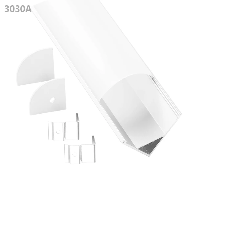 30*30mm Polished V shape LED corner 90degree led aluminum extrusion profile housing channel for led strip light