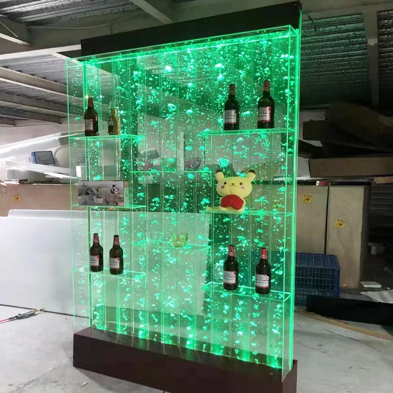 Factory Custom made large aquarium bubble wall with acrylic wine rack water bubble panel partition