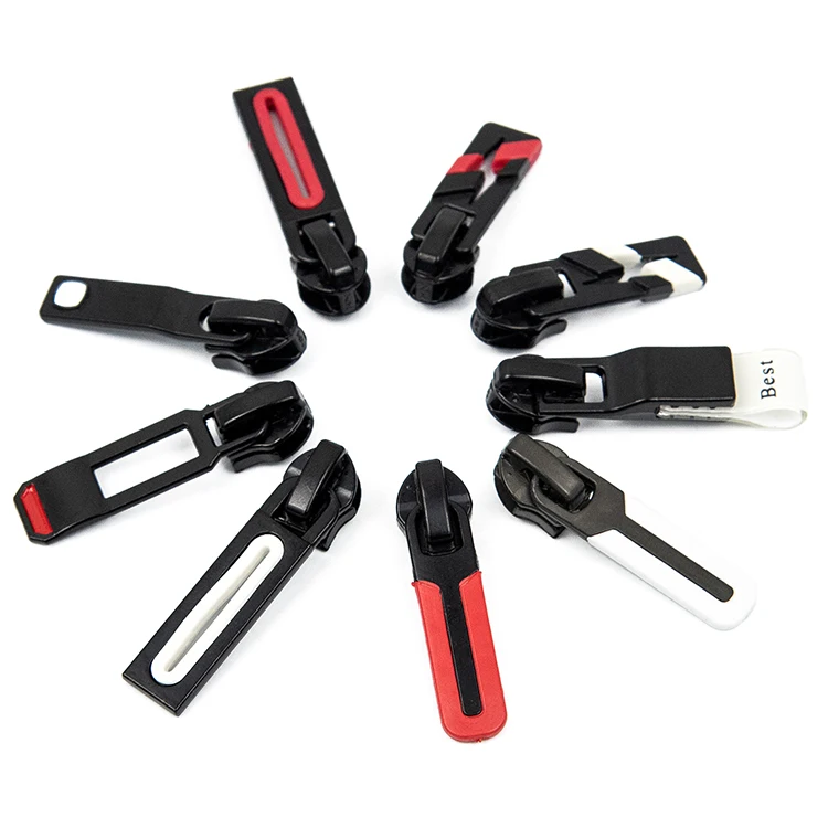 High quality black rope Custom logo metal zip pull sliders head bag handbag zipper puller for bag with string