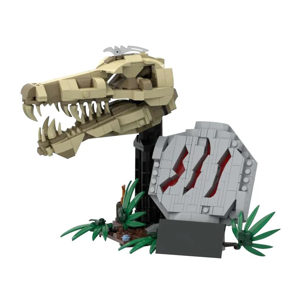 MOC-186989 Dinosaur Fossils Spinosaurus : T. rex Skull 76964 Model Building Blocks Technology Park World  Bricks Toys Gifts
