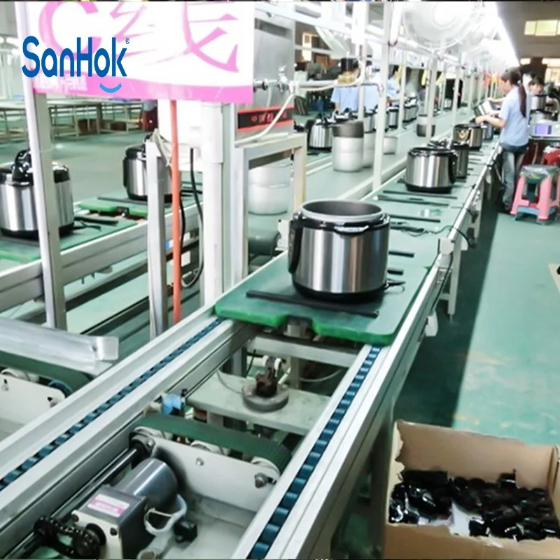 Tooling Board Automatic Aluminum Profiles Double Speed Chain Conveyor 6-9L Electric Cooker Assembly Line With Aging Line