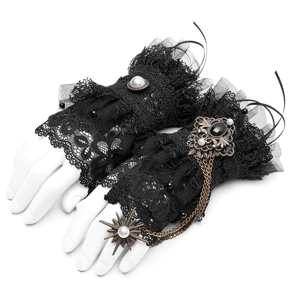 WS-327 PUNK RAVE Sexy Queen Lace Vintage Gloves women elegant gothic gloves