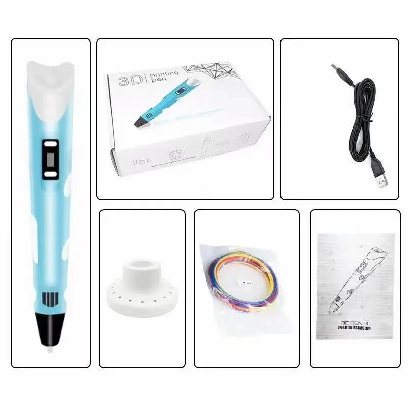Amazon Горячая продажа 2021 3D Ручка для рисования набор нити для письма игрушки 3D принтер Ручка цифровая 3D ручка