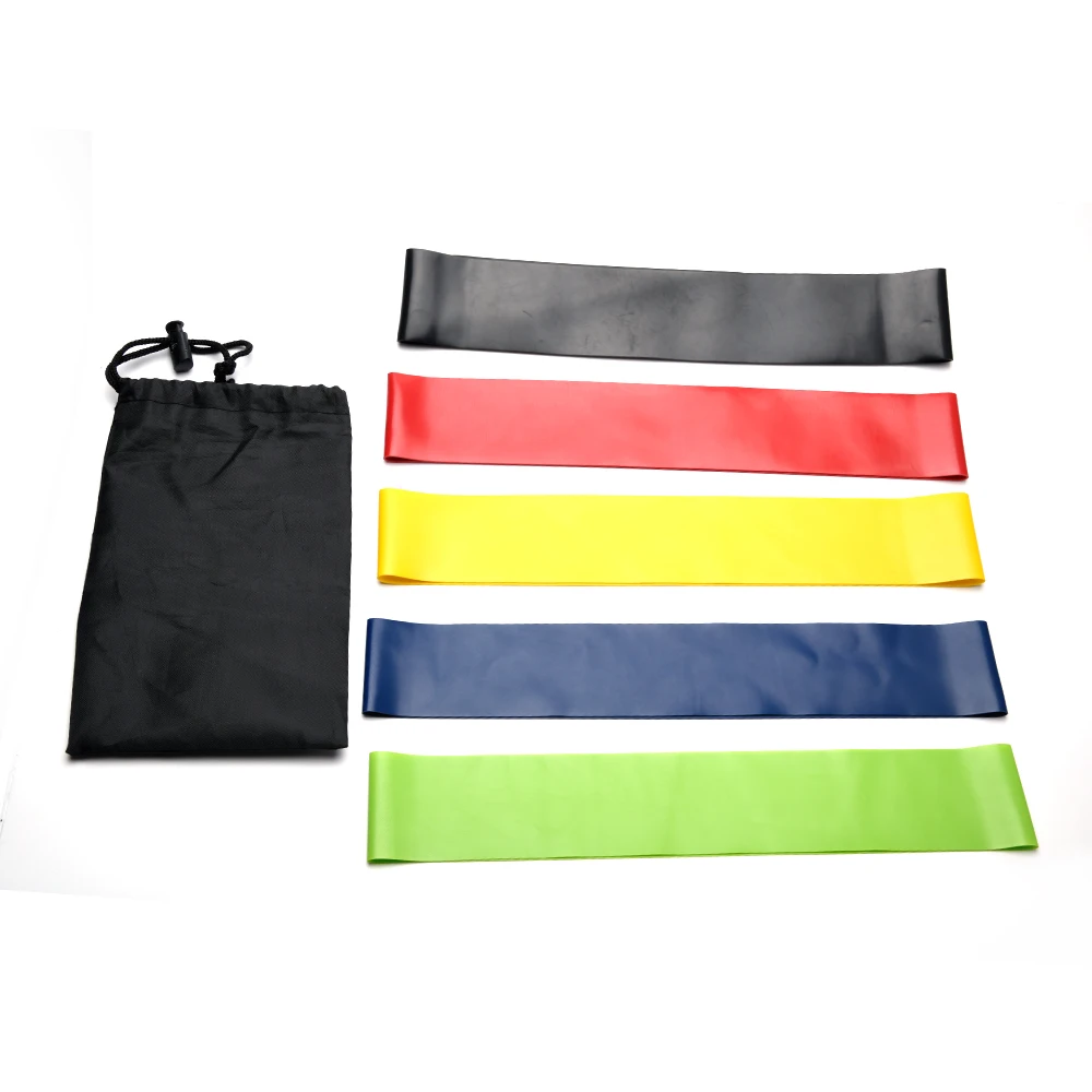 5-Piece High Resistance Custom Mini Loop Latex Yoga Bands Gym Fitness Strength Training Exercise Stretch Resistance Exercise