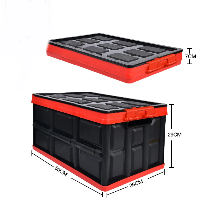Personalized brand DIY install large capacity ABS plastic best rated  folding cargo tote car trunk organizer with cover