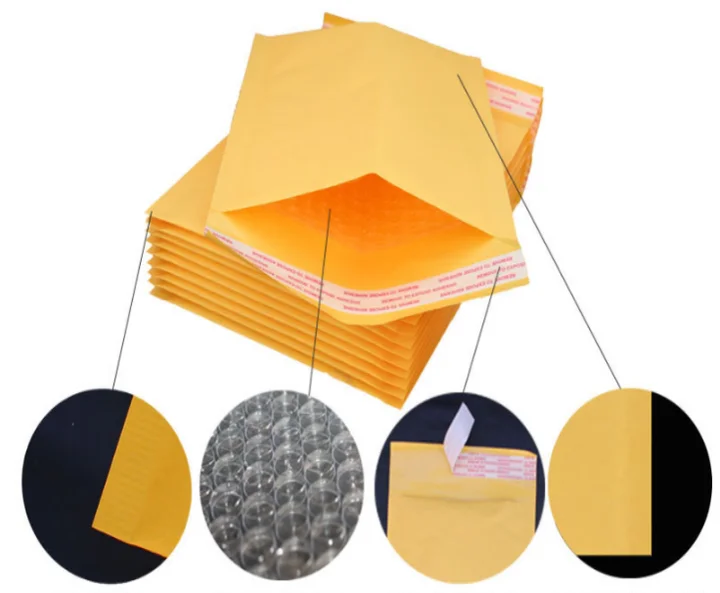 Customized  Brown Strong Adhesive Air Bags Packing Mailing biodegradable Bubble Padded Envelopes Bags