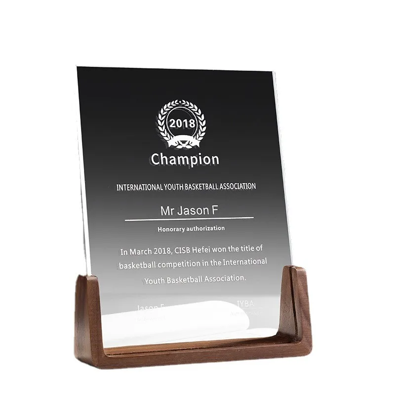 New 2021 selected wooden trophies Solid wood trophies and MEDALS are awarded free engraved by employees of enterprises