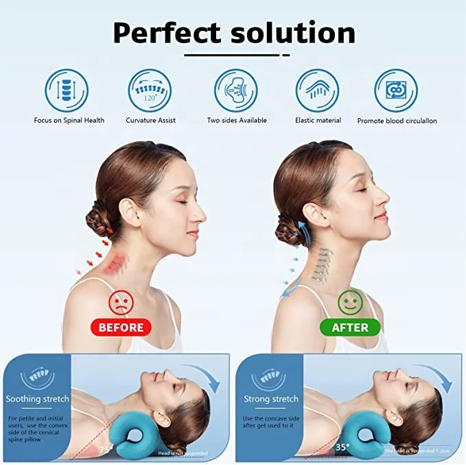 Neck and Shoulder Relaxer Portable Cervical Traction Device Neck Stretcher for TMJ Pain Relief and Cervical Spine Alignment