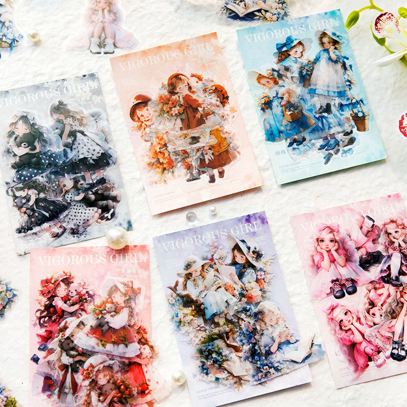 5Pcs/bag Cute Diary Stickers Scrapbooking vigorous girl journal Planner Japanese Kawaii Decorative Stationery Sticker