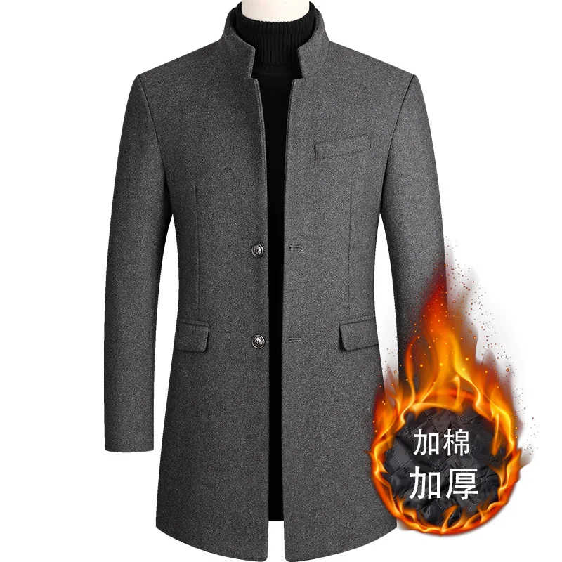 Autumn Winter Mens Windbreaker Coat Slim Fit Business Casual Long Trench Coat Man Spring Outerwear