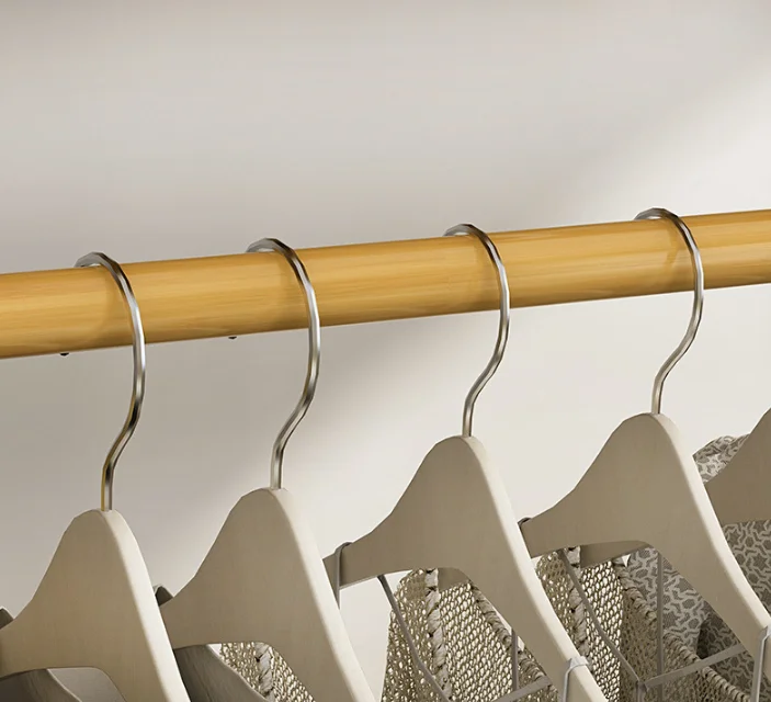 Factory top quality Bamboo 4 Tier custom hangers for coat designer standing coat hanger