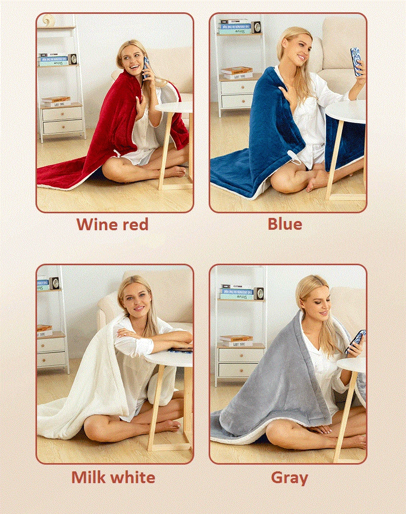 Amazon Hot Sale Winter Electric Warming Blanket 110V 50x60 inch Heated Throw for Body Warmer