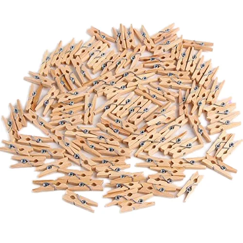 Wholesale Natural Wooden Clips Customizable color Mini Clothes Pins Wooden Clothespin Clothes Pegs Clip For Clothes Photo