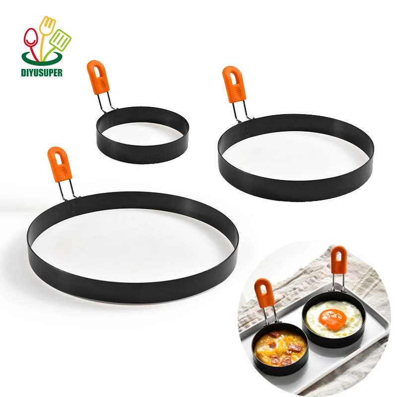 Baking Accessories Breakfast Pancake Shaper Omelette Mold Fried Egg Round Silicone Egg Ring