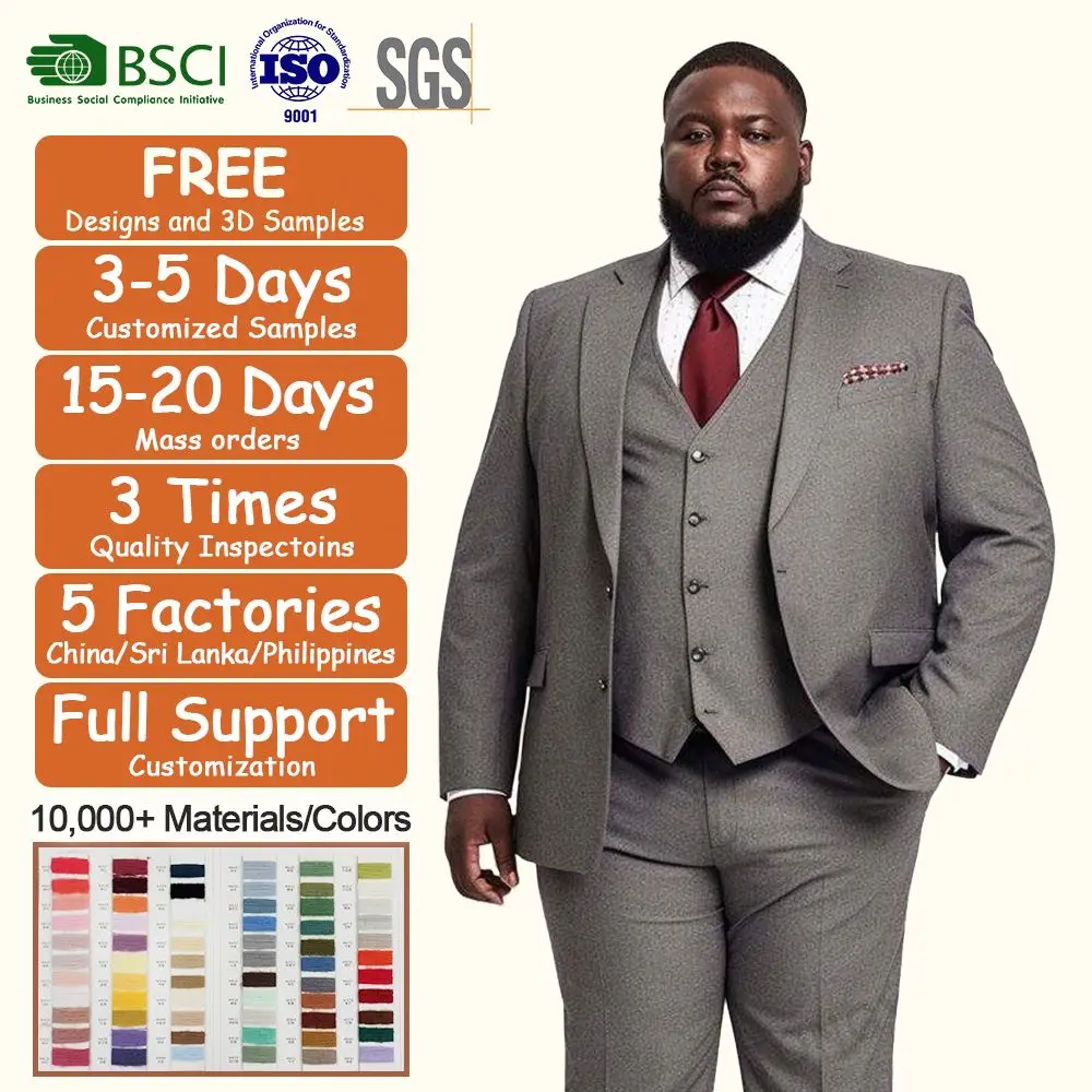 2023 Men Plus Size Suit XL 8XL Jacket Vest Pants Big Size Suits For Men