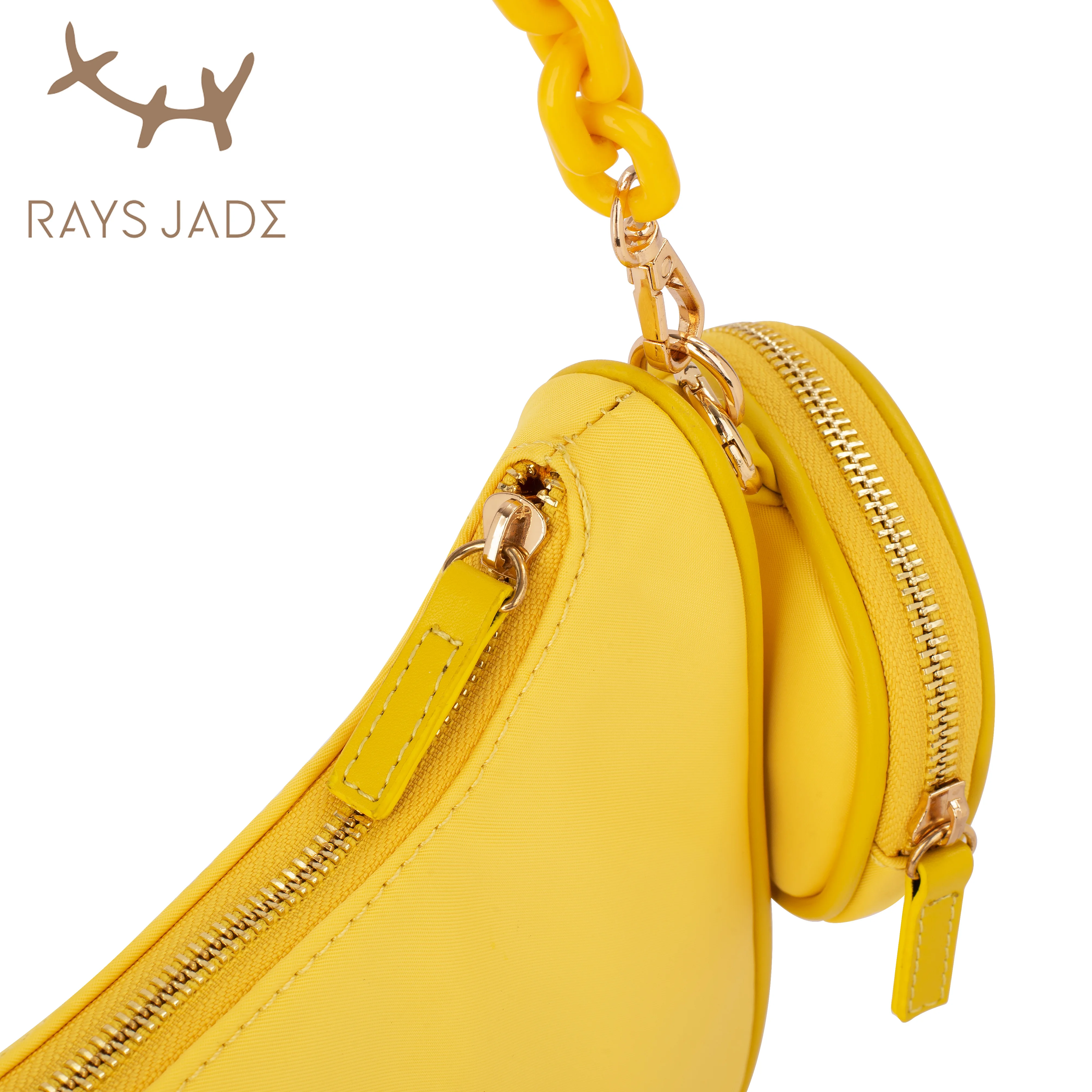 Wholesale custom high quality acrylic chain nylon hobo bag lady sling shoulder bags with Mini change coin purse