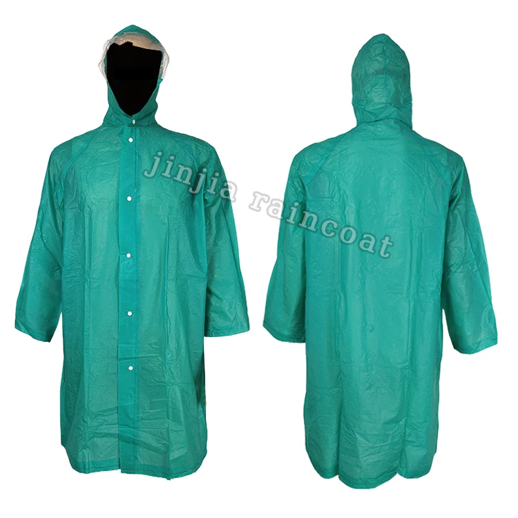 fashion raincoat recycled plastic raincoat clear long jacket waterproof coat with hood one piece rain coat hiking