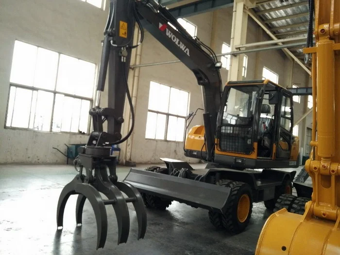 rubber tire excavator prices 8 ton wheel digger backhoe with hydraulic jack hammer or other accessories