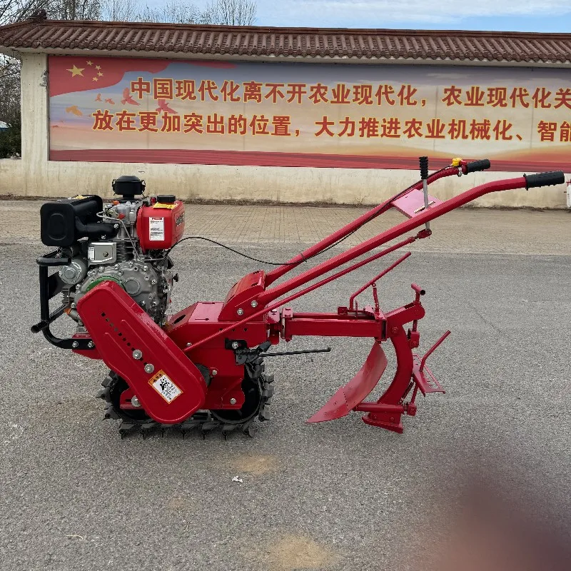 Agricultural diesel tiller garden mini weeding rotary tillage trenching machine