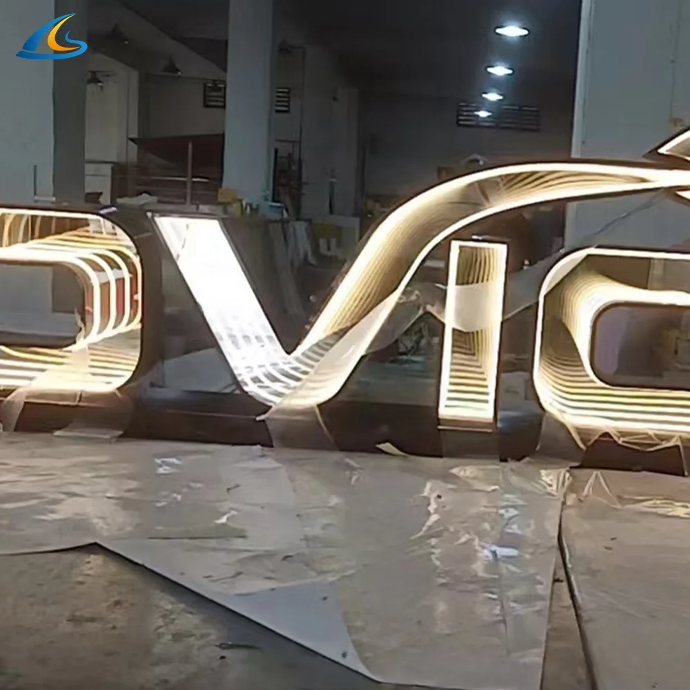 Outdoor Store Front Building Luminous Characters Led Retail Abyss Mirror Infinite Sign 3d Led Channel Letter Sign