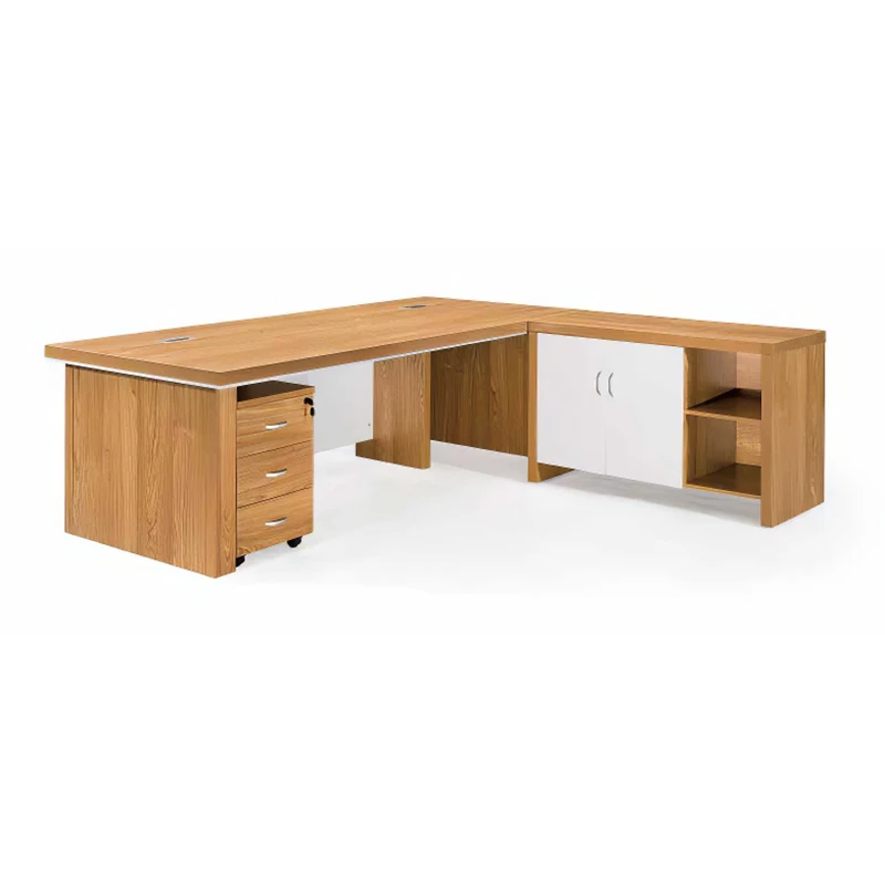 High End Modern Style Furniture New Design Office Table Specific Use and Director Office Table With Side Cabinet