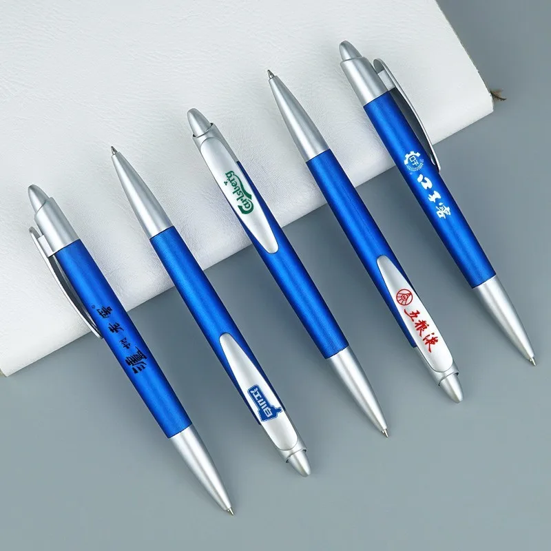 Custom LOGO Spray paint pen stick blue ink press ballpoint pen