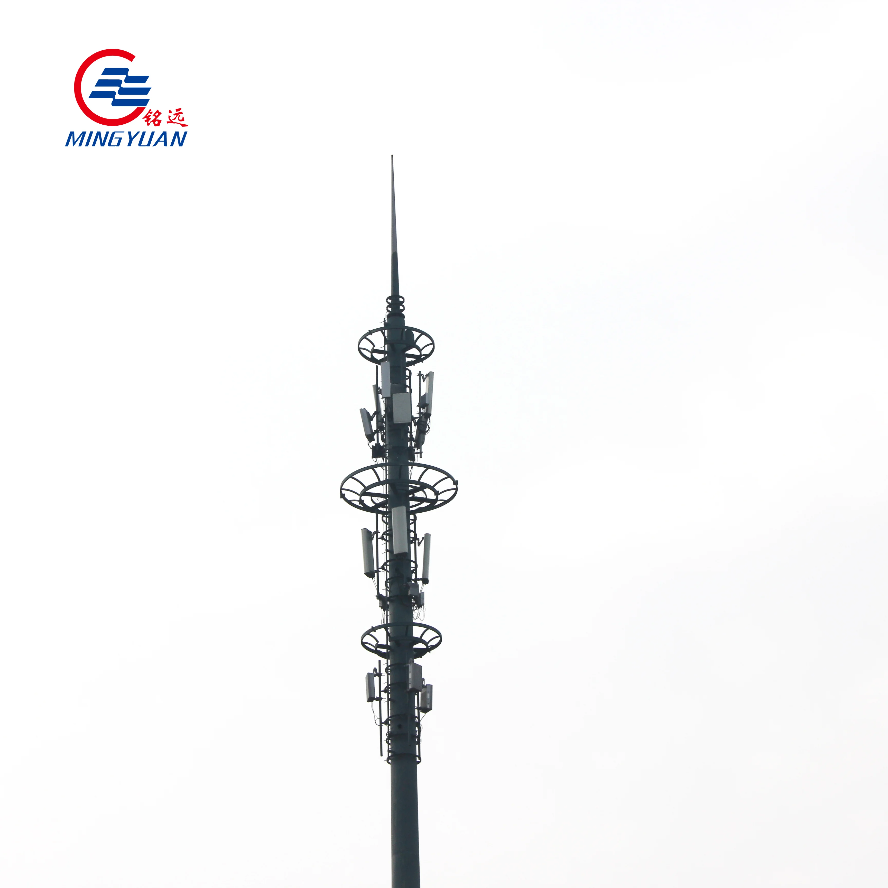 High Quality 20M 30M 5G Monopole Telecom Tower With Flange