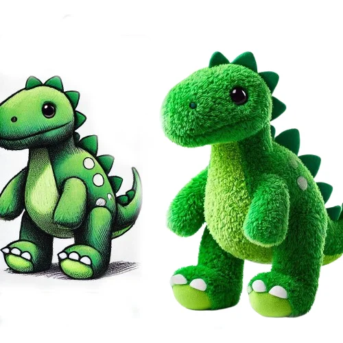 Custom Plush Dinosaur Stuffed Animal Pack Green Dinosaur Plush Toy Custom Soft Doll