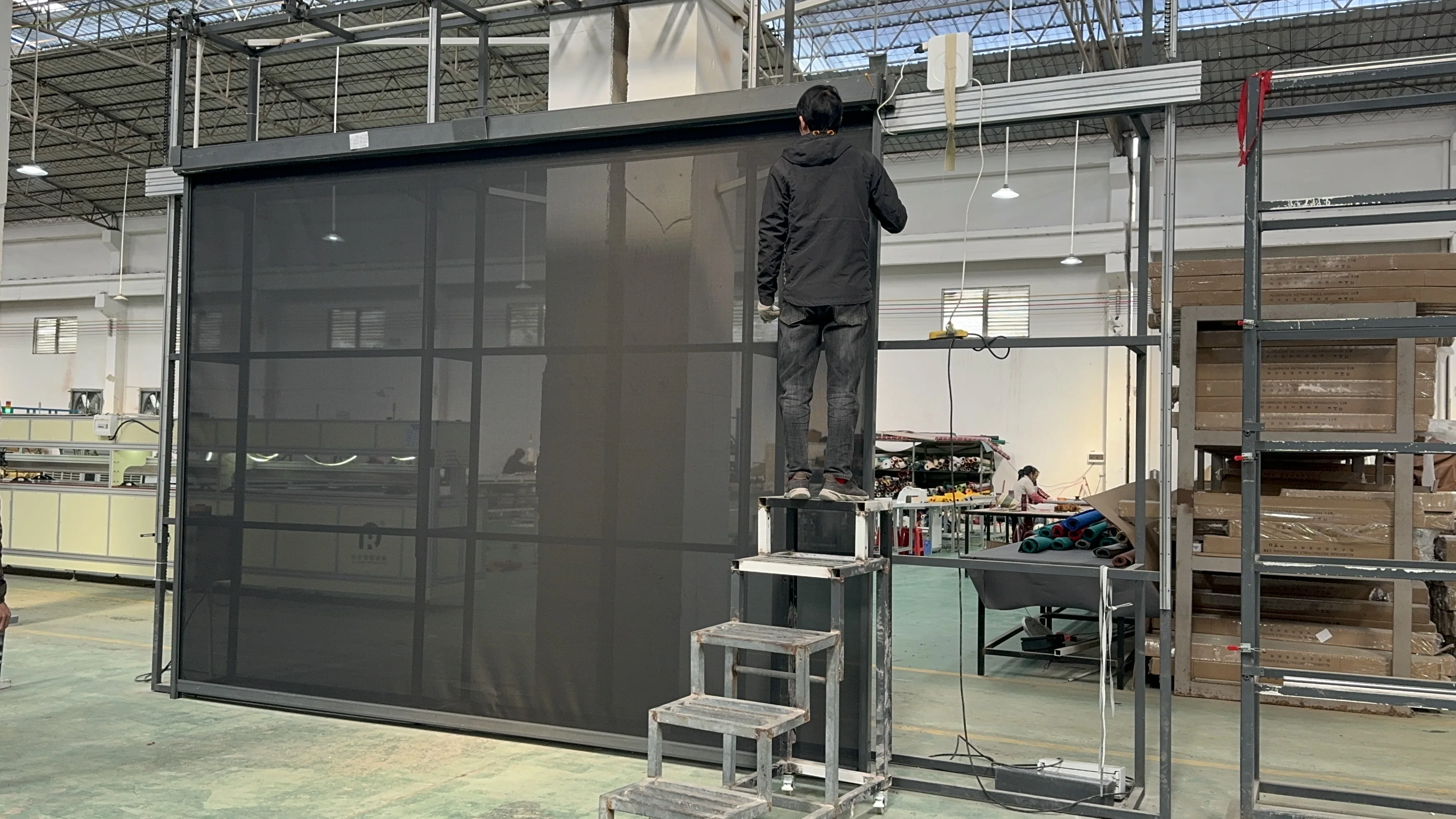 High Quality Customized Sun Shading Sunscreen Waterproof Windproof Zip Blinds Motorized Remote  Control Outdoor Roller Blinds