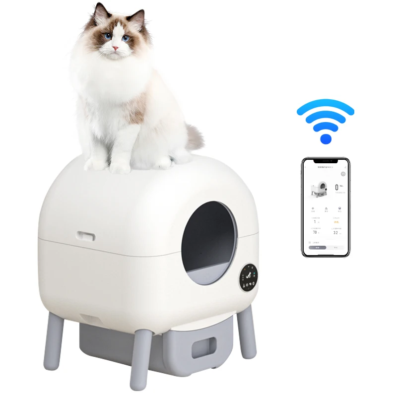 2024 домашний туалет робот большой Wi-Fi Современный Большой Вместительный самоочищающийся автоматический кошачий туалетный лоток умный с управлением приложением