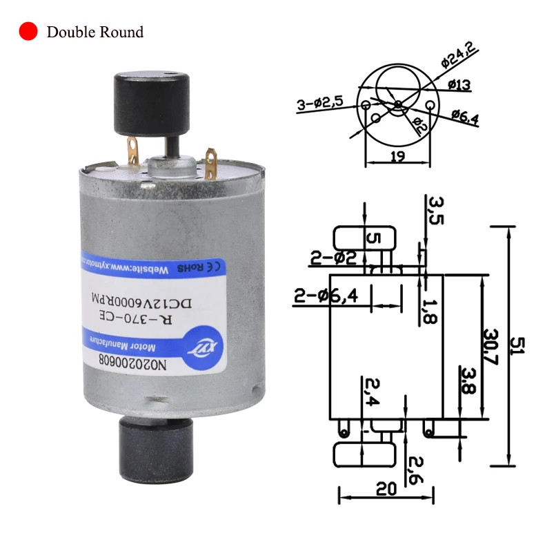 XYT 24 Volt 12v Gear Double Shafts High Power DC Gearbox Massager Sex Toys Vibration Motor