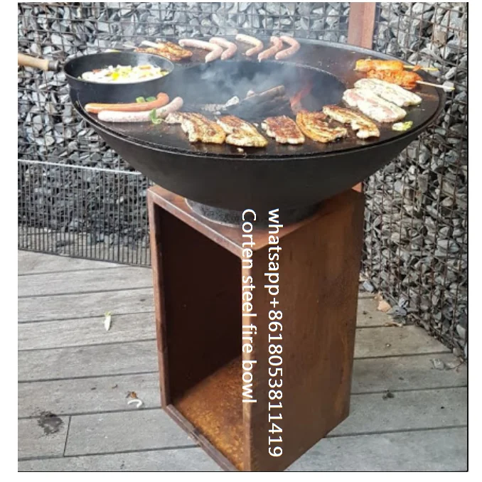 
Wood Burning BBQ Fire Pit with Cooking Grill 