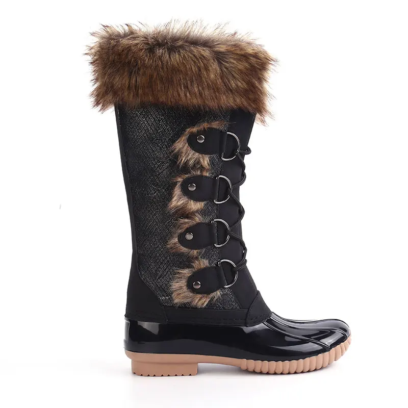 Wholesale Lace Up Waterproof Fashion Winter Duckboots Boots Women Shoes