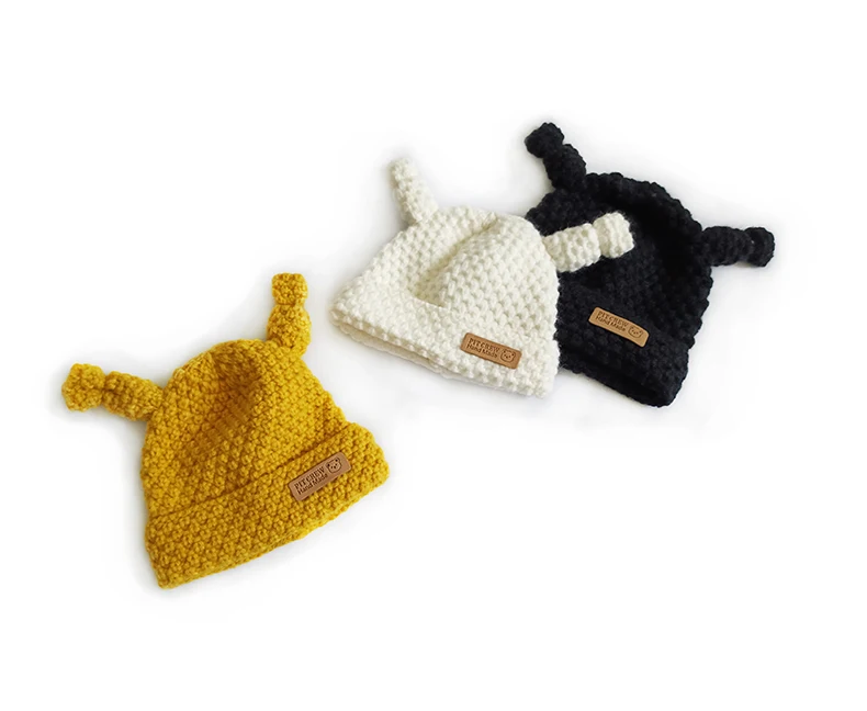 Handmade Baby kids Winter Cute Knitted Hats Warm  Cotton Winter hats