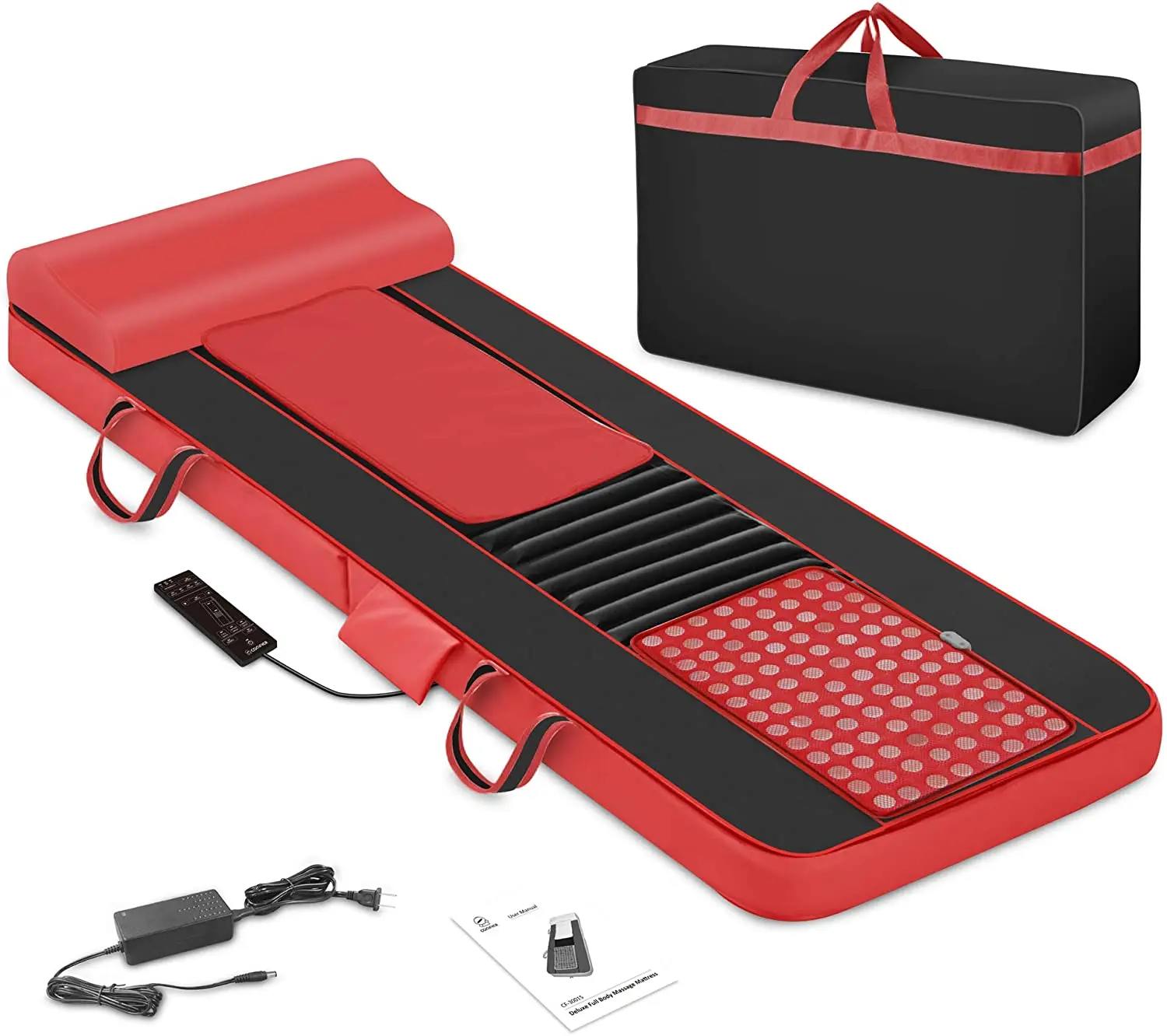 Массажный матрас для всего тела Shiatsu с нефритовой греющей подушкой