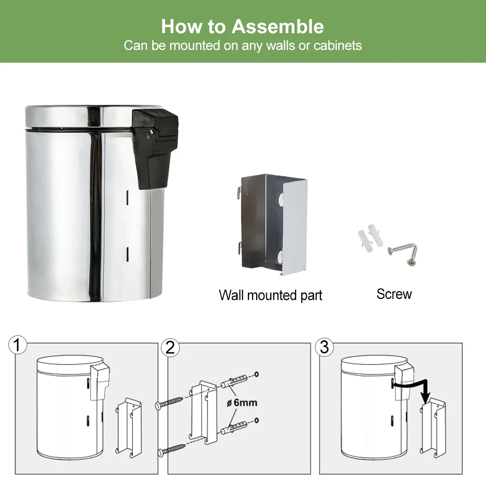 Victory Dailyart Wholesale Home Indoor Wall-mounted Garbage Can for Kitchen Using