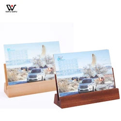 2021 OEM ODM Wooden Calendar Photo Base Desk