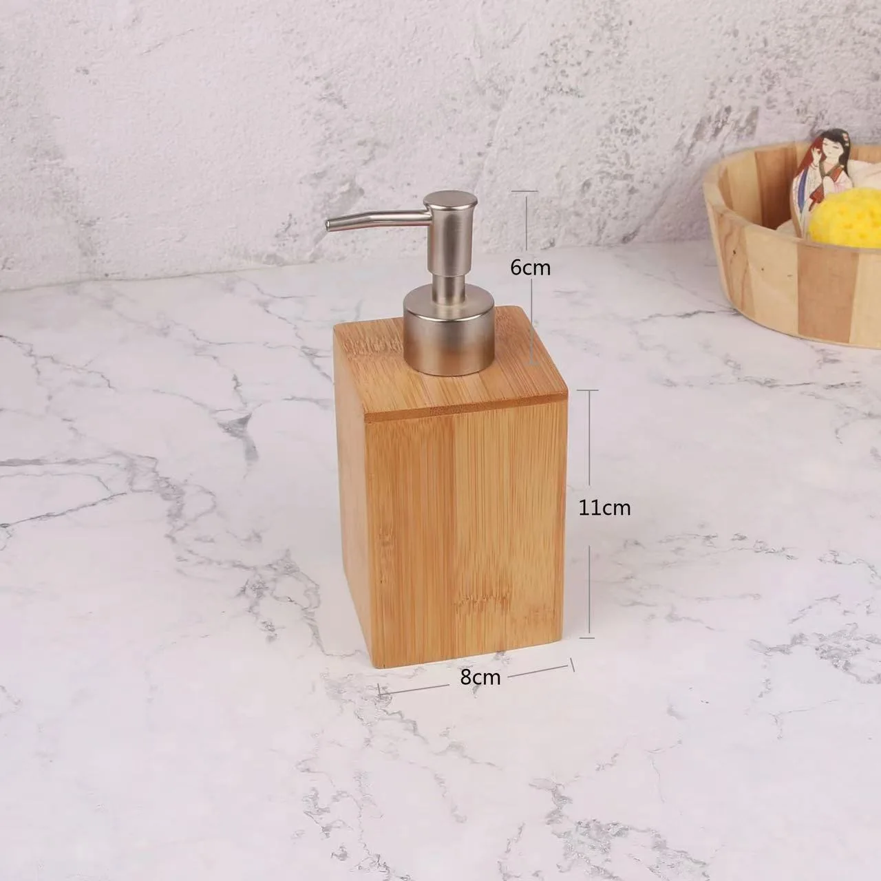 Vanity luxury bathroom 4-piece essentials accessory set bamboo bath accessory set