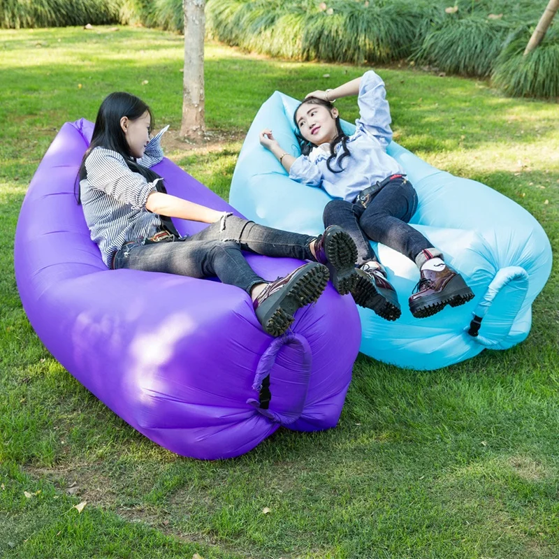 wholesale Leisurely Foldable Sleeping Bag Portable Folding Colorful Air Lounger Bed Sofa