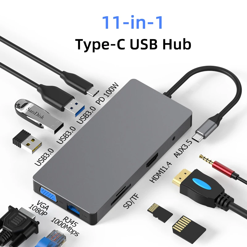 WISTAR USB C Hub Collection Multiport Type C Adapter USB C Dock USB 3.0 Hub Type C Docking Station