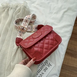 XP1602 Korean simple diamond embroidery thread bag trendy fashion temperament deer head wide shoulder strap messenger bag
