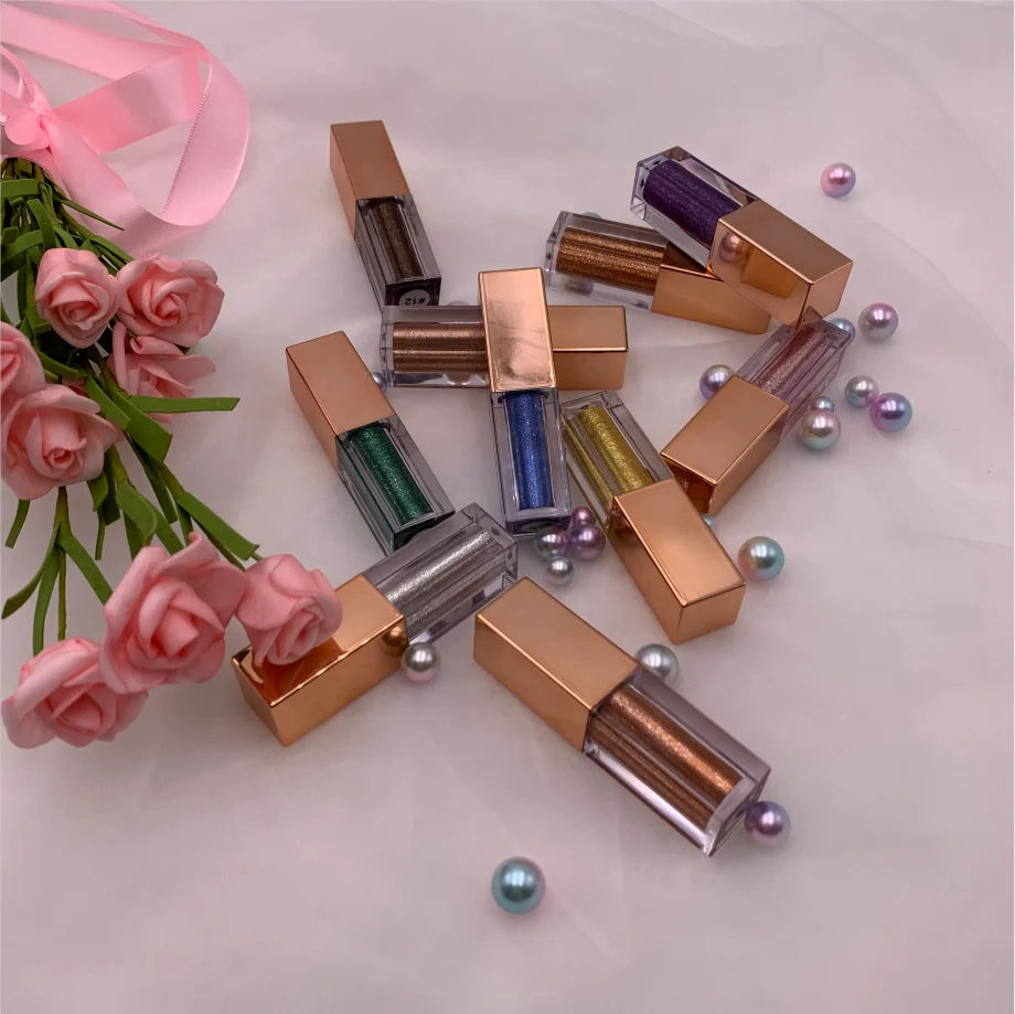 
Custom made bright makeup glitter eyeshadow waterproof private label single liquid metallic sparkl eyeshadow 