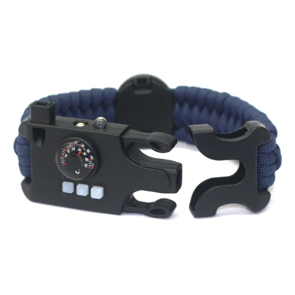 New 2020 Survival Bracelet with Mini Compass, Custom Design Hiking Bracelet with SOS Flashlight