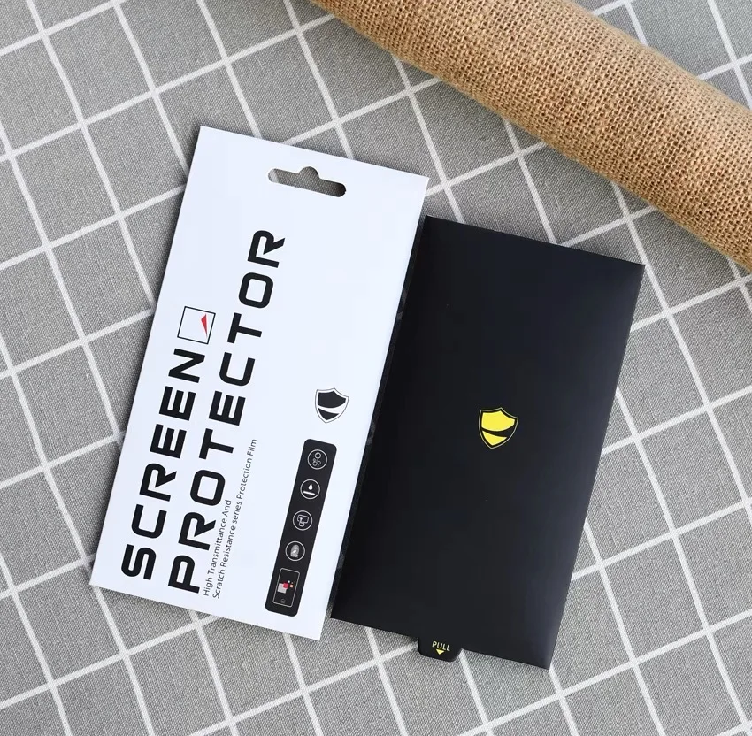 Mobile phone screen protectors packing box customized tempered glass package matte gloss lamination