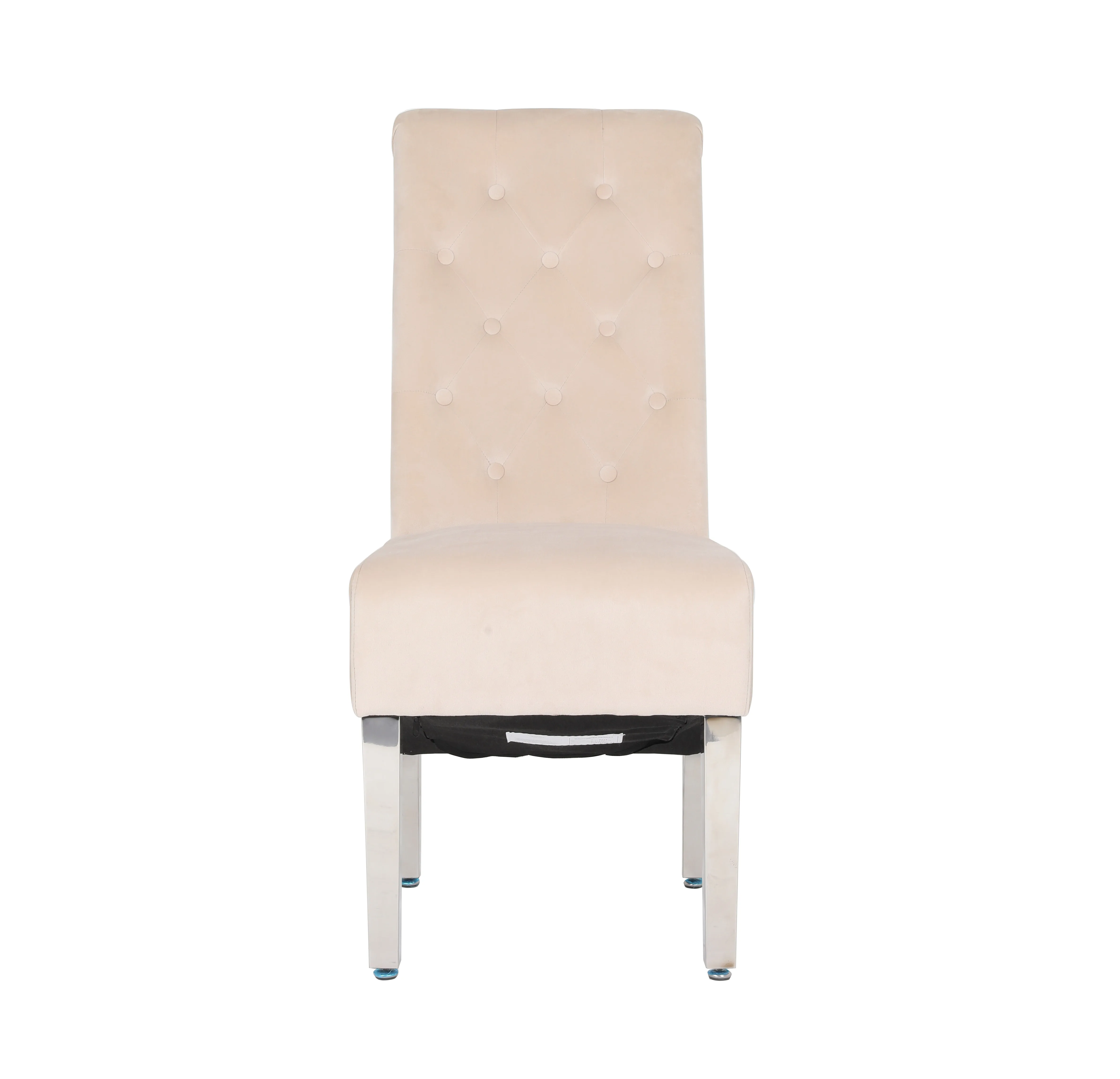 Hotel Velvet Scroll Back  chair Modern stainless steel leg dining Chair